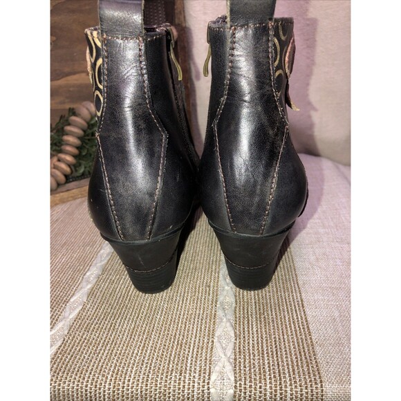 L'ARTISTE Spring Step Parfum Women’s Black Leather Ankle Boot Booties Size 10 - Picture 5 of 11